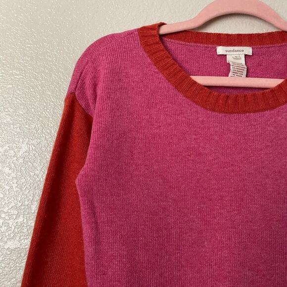 Sundance Sweater Womens Small‎ Pink Orange Wool Cashmere Knit Pockets Retro Boho - Picture 4 of 13